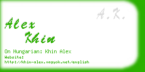 alex khin business card